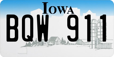IA license plate BQW911