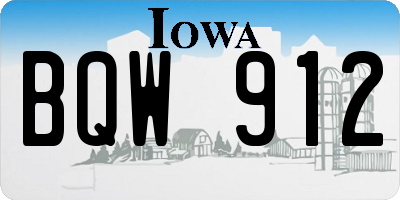 IA license plate BQW912