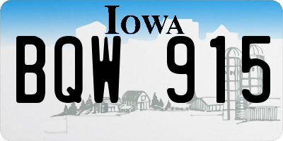 IA license plate BQW915