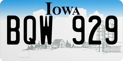 IA license plate BQW929