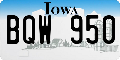 IA license plate BQW950