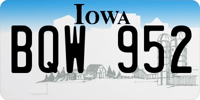 IA license plate BQW952