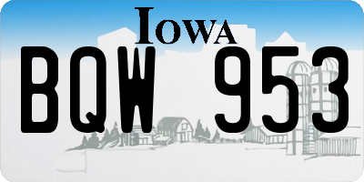 IA license plate BQW953