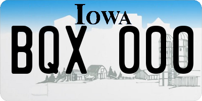 IA license plate BQX000