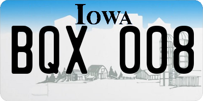 IA license plate BQX008