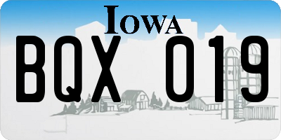 IA license plate BQX019