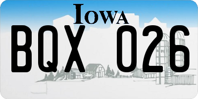 IA license plate BQX026