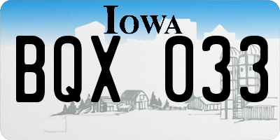 IA license plate BQX033