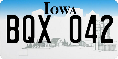 IA license plate BQX042