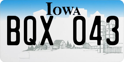 IA license plate BQX043