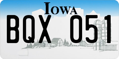 IA license plate BQX051