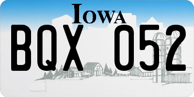IA license plate BQX052