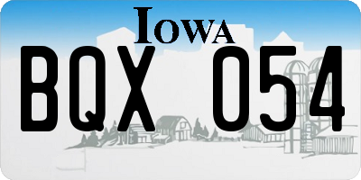IA license plate BQX054