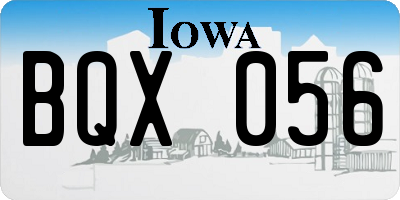 IA license plate BQX056