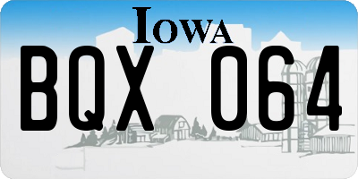 IA license plate BQX064
