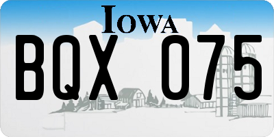IA license plate BQX075