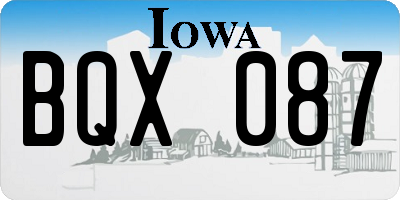 IA license plate BQX087