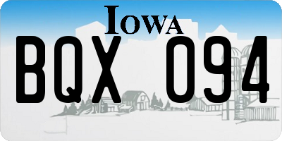 IA license plate BQX094