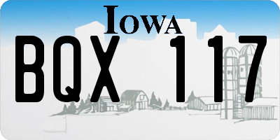 IA license plate BQX117