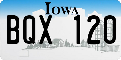 IA license plate BQX120