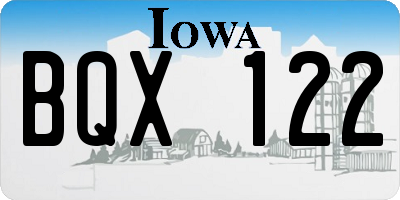 IA license plate BQX122