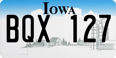 IA license plate BQX127