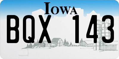 IA license plate BQX143