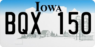 IA license plate BQX150