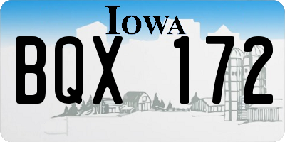 IA license plate BQX172