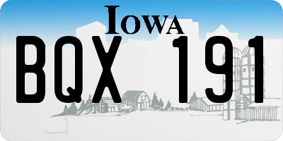 IA license plate BQX191