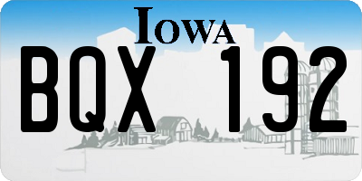 IA license plate BQX192