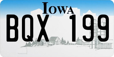 IA license plate BQX199
