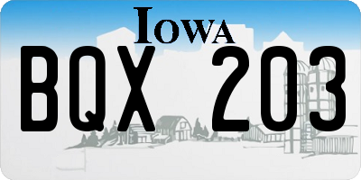 IA license plate BQX203