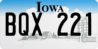 IA license plate BQX221