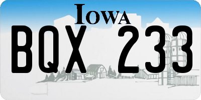 IA license plate BQX233