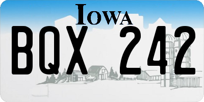 IA license plate BQX242