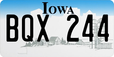 IA license plate BQX244