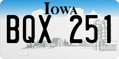 IA license plate BQX251