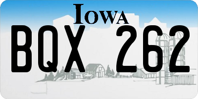 IA license plate BQX262