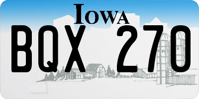 IA license plate BQX270