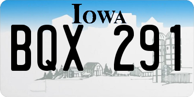 IA license plate BQX291