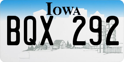 IA license plate BQX292