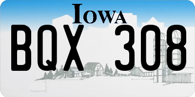 IA license plate BQX308