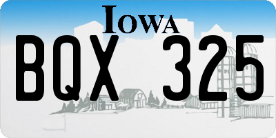 IA license plate BQX325