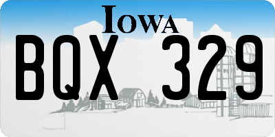 IA license plate BQX329