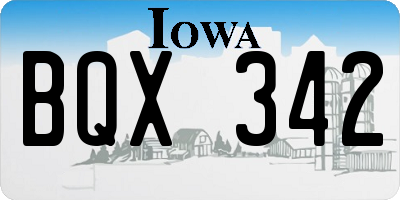 IA license plate BQX342