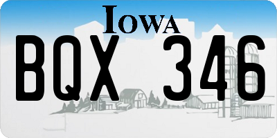 IA license plate BQX346