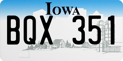 IA license plate BQX351