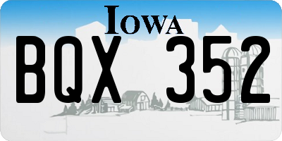 IA license plate BQX352