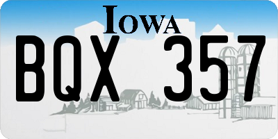IA license plate BQX357